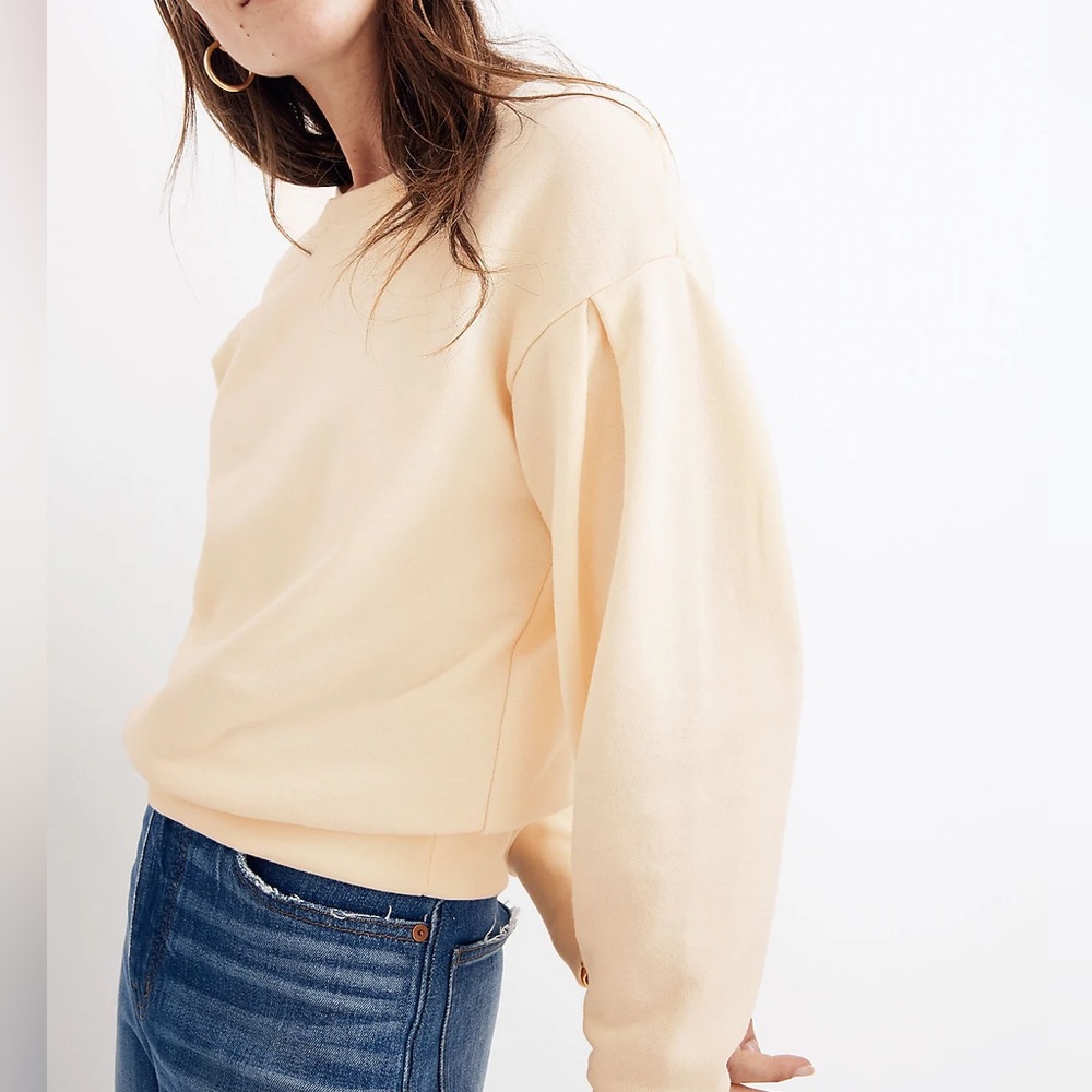 Madewell Pleat-Sleeve Sweatshirt (NWOT) - Picture 2 of 12